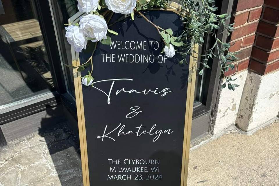 Gold Wedding Welcome Sign