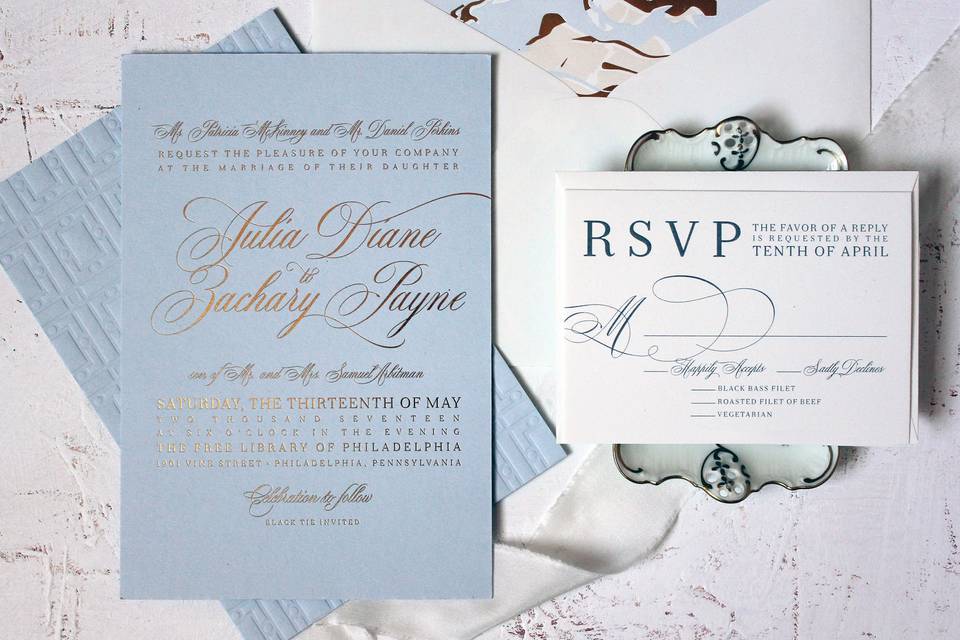 Grey textured invitation