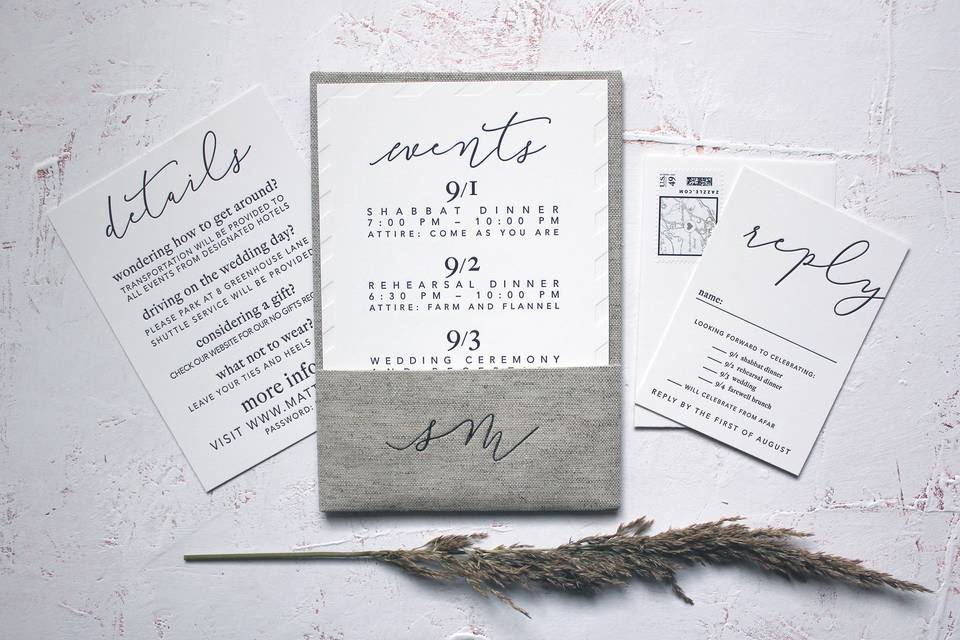 Grey invitation sample