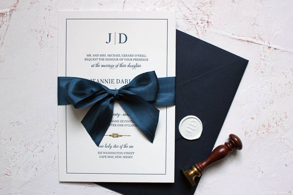 Navy blue ribbon design