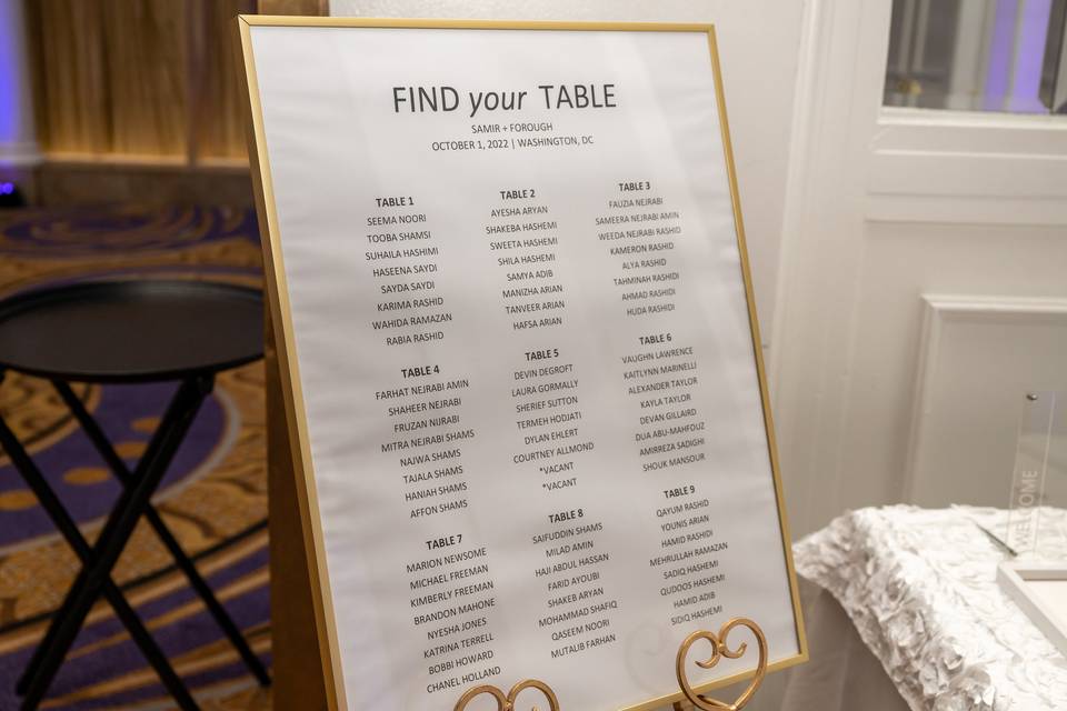 Find your table