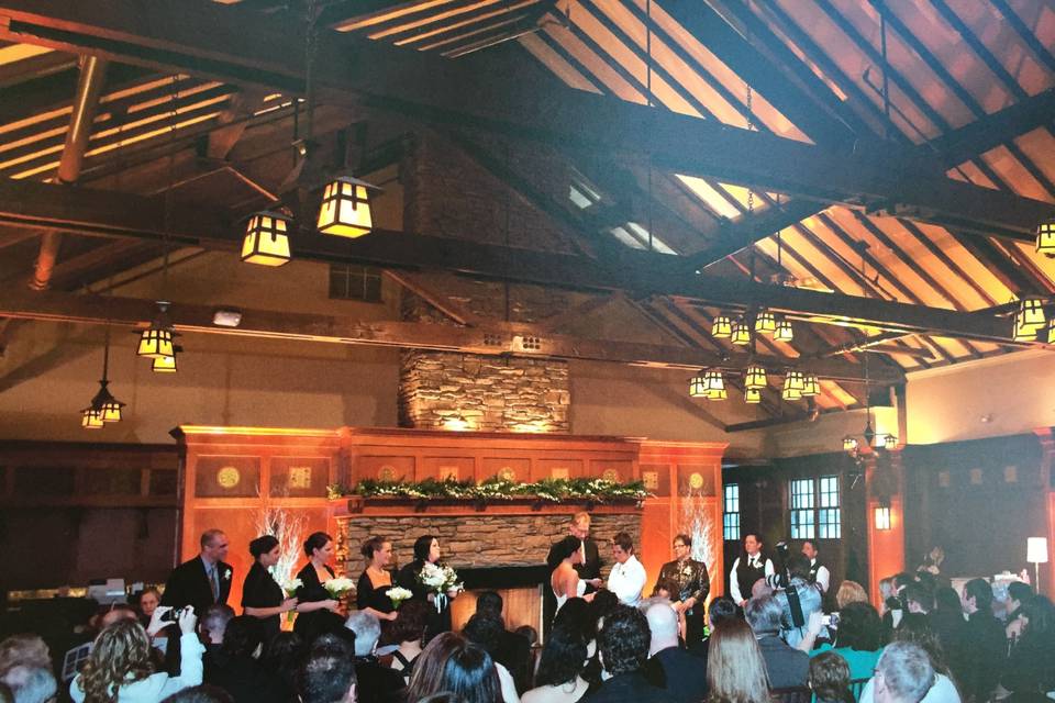 Winter Ceremony inside the Garden House