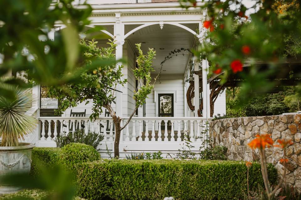 Porch and Lush Garden