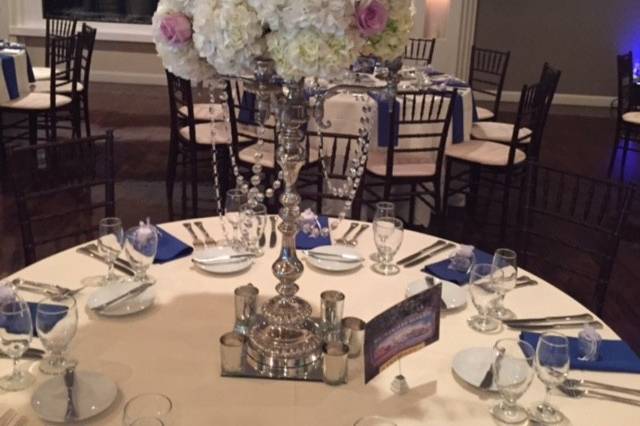 Tall white hydrangeas