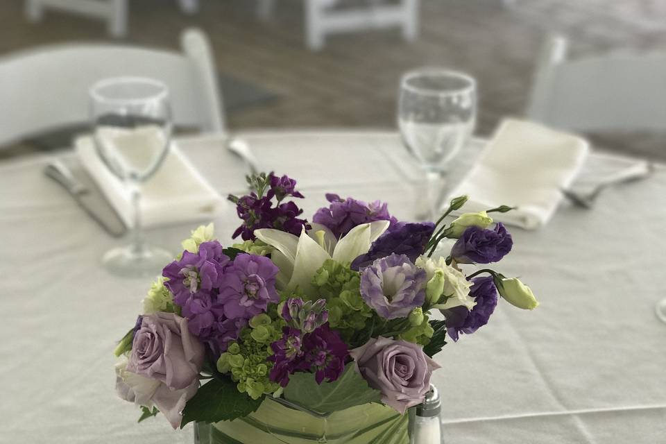 Purple centerpiece