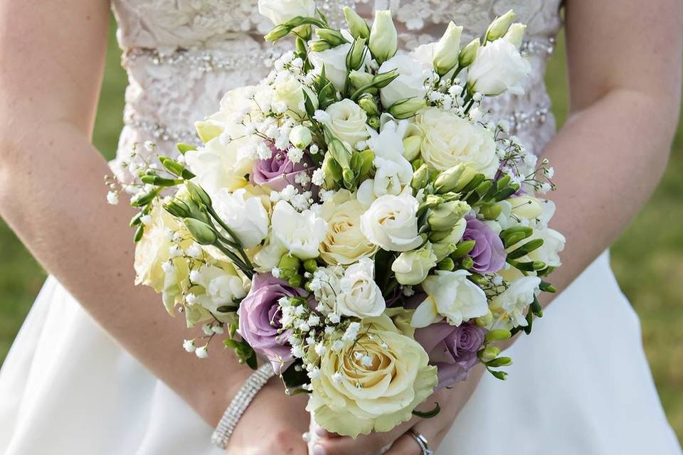 Bride holding her flowers