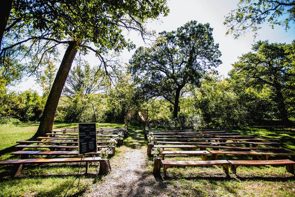 Outdoor ceremony setup