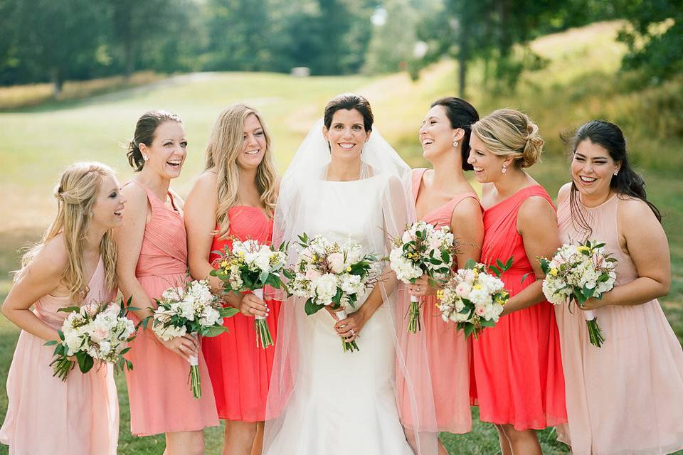 Bride and bridesmaids