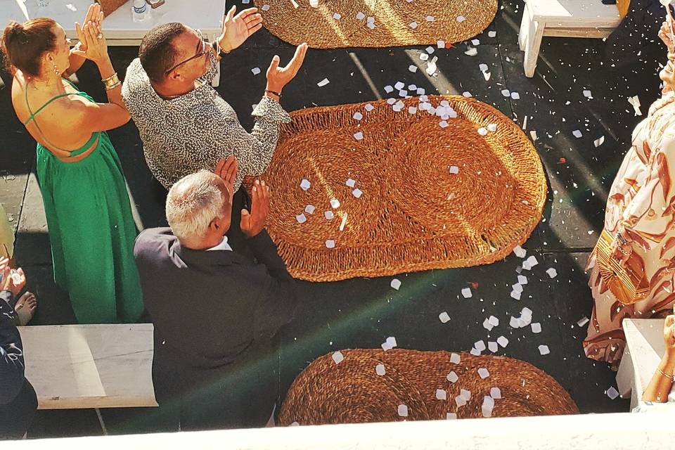 Ceremony with confetti