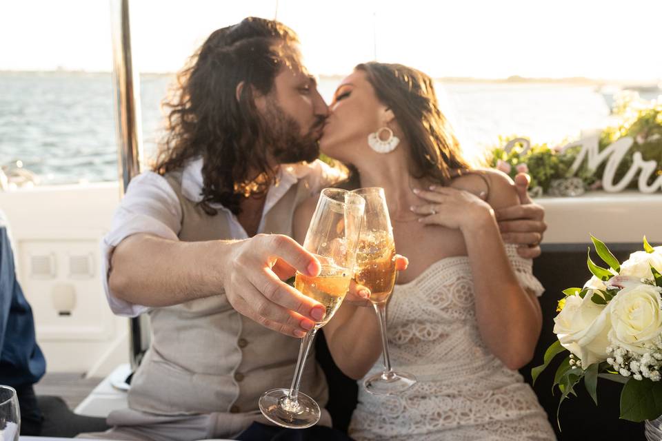 Couple toasting