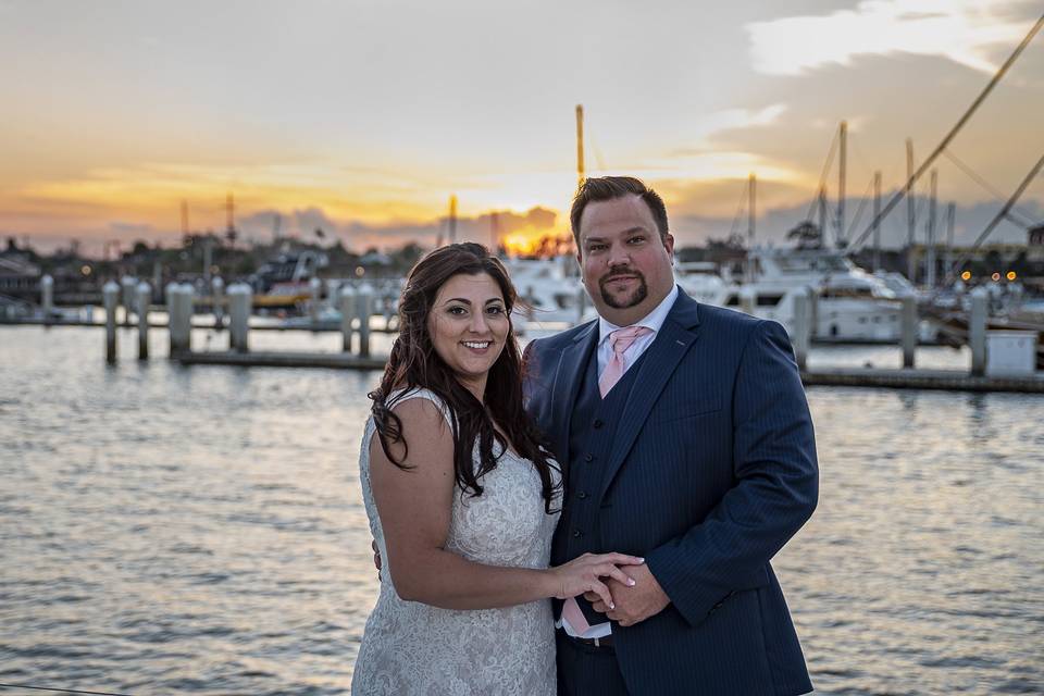 Couple on board yacht