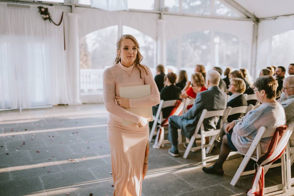 Bridal party procession
