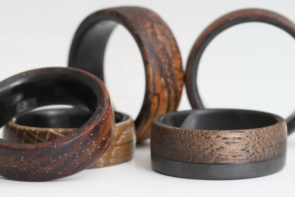 Wood rings handcrafted in slc.