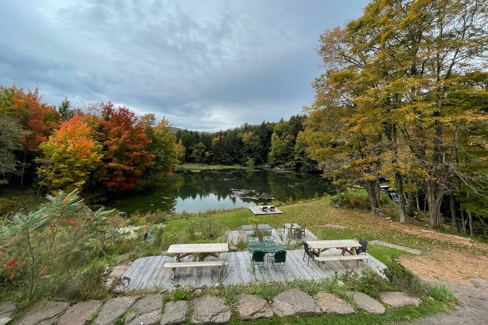 View of outdoor pond