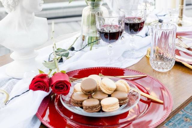 Flowers and wine