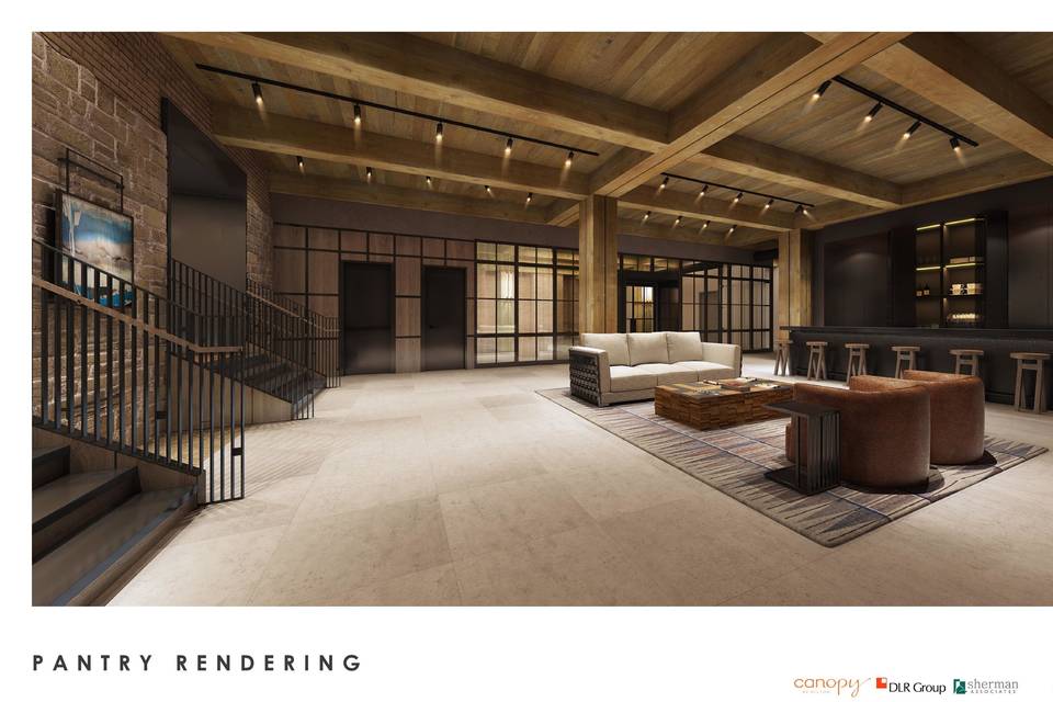 Canopy lower level lounge rendering