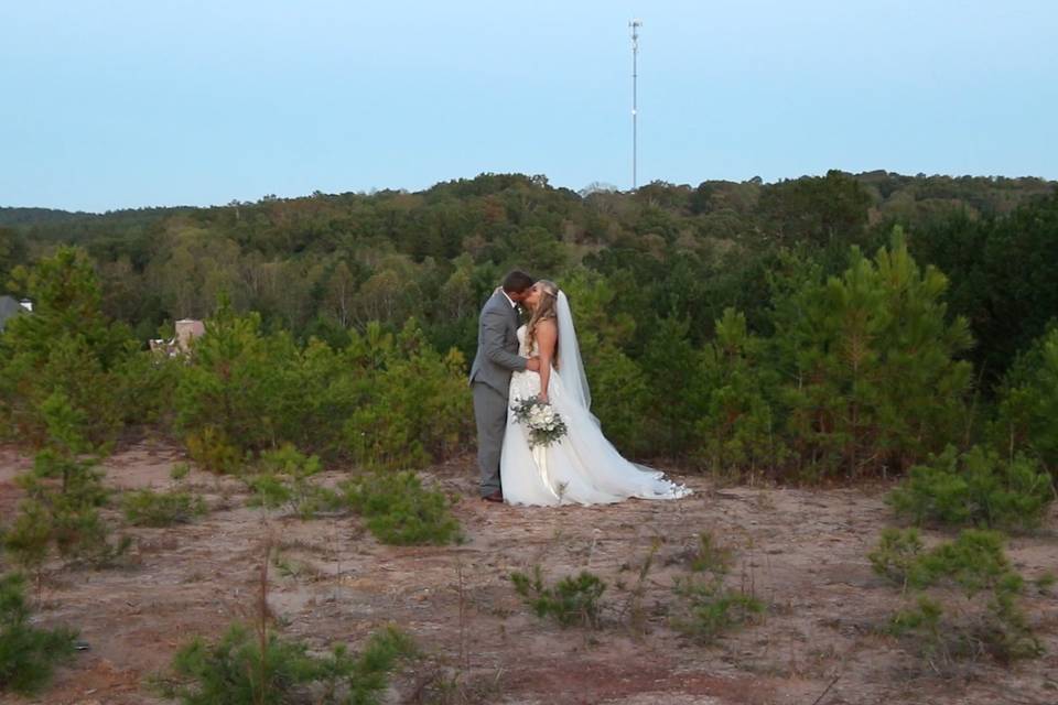 Outdoors kiss