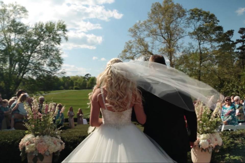 Walking up the aisle