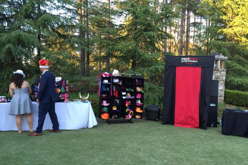 Outdoor photo booth setup