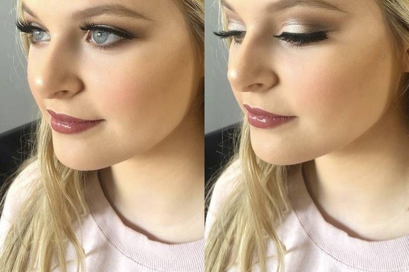 Shimmer eyeshadow and liner
