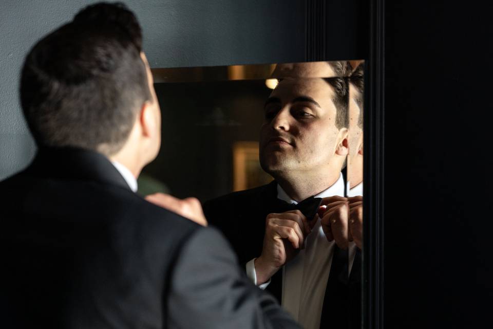 Groom Getting Ready