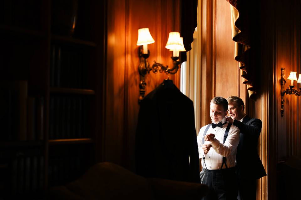 Groom Getting Ready