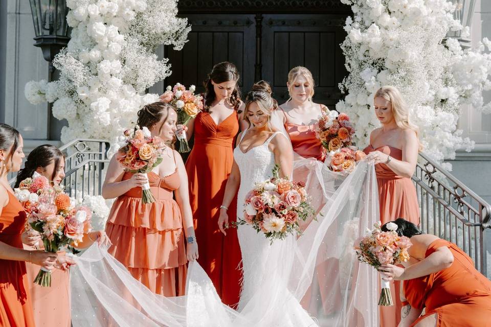 Bride and Bridesmaids