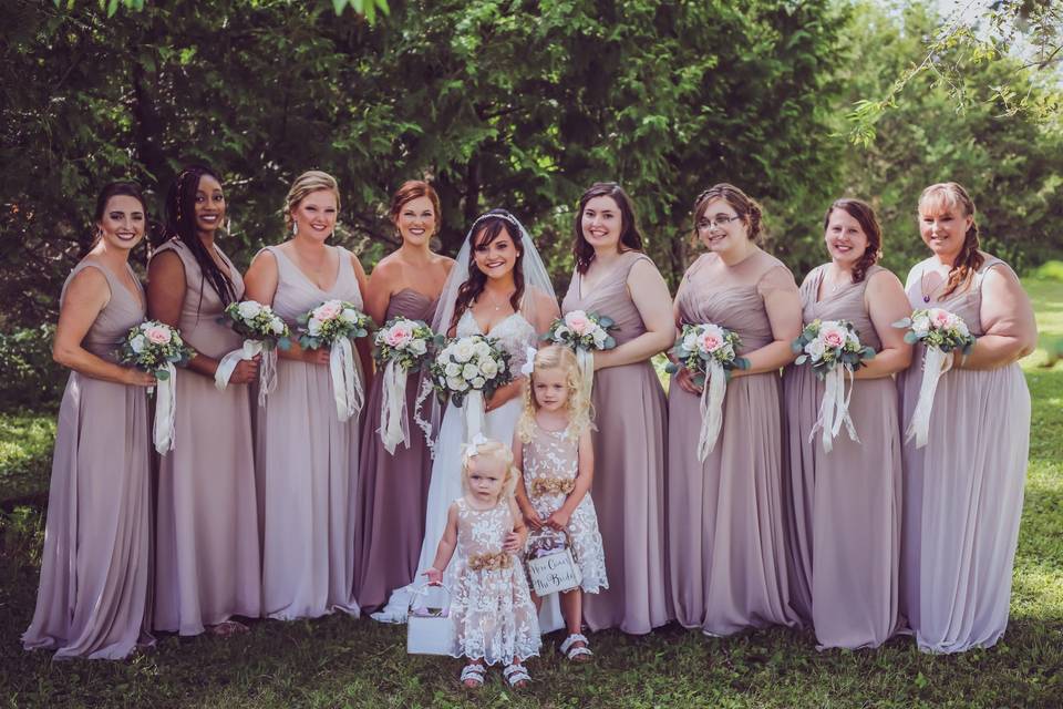 Bride and her ladies