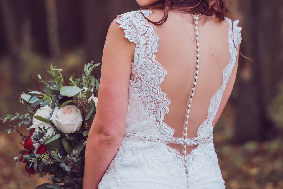 Lace backed bride