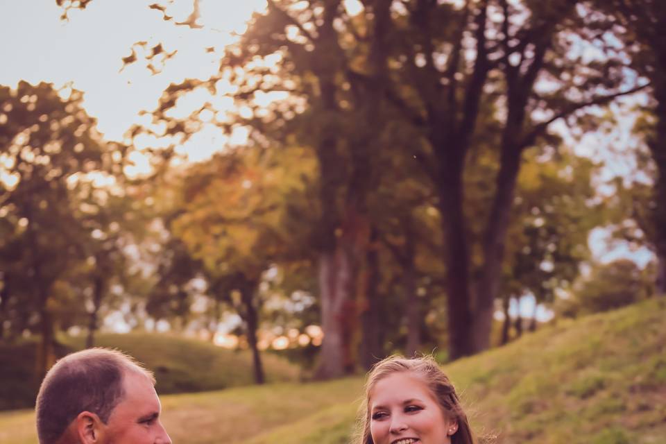 Walking at sunset