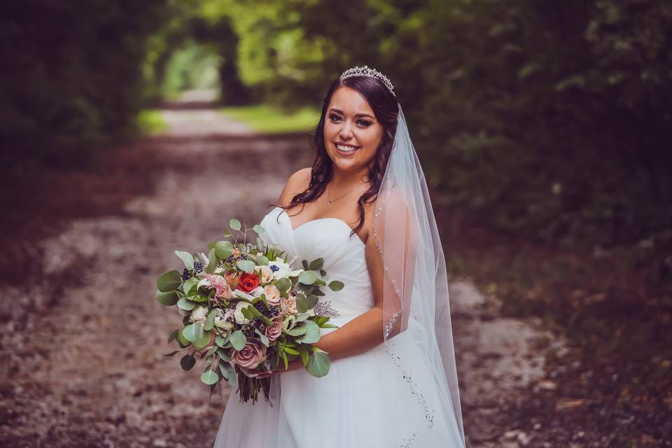 Bride in the woods