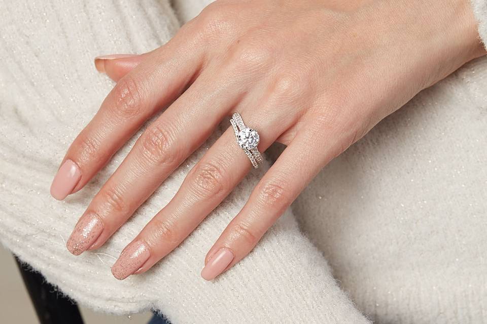 Pave set diamond ring