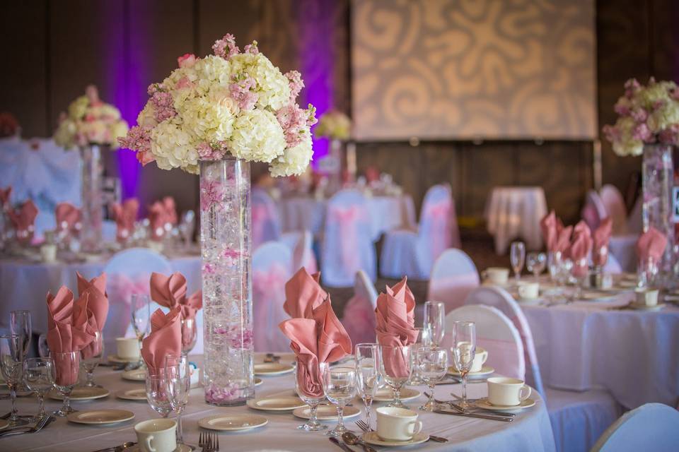 Flowers and table settings