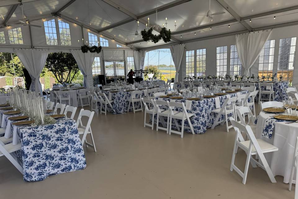 Inside tent