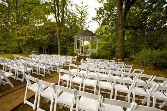 Outdoor wedding setup