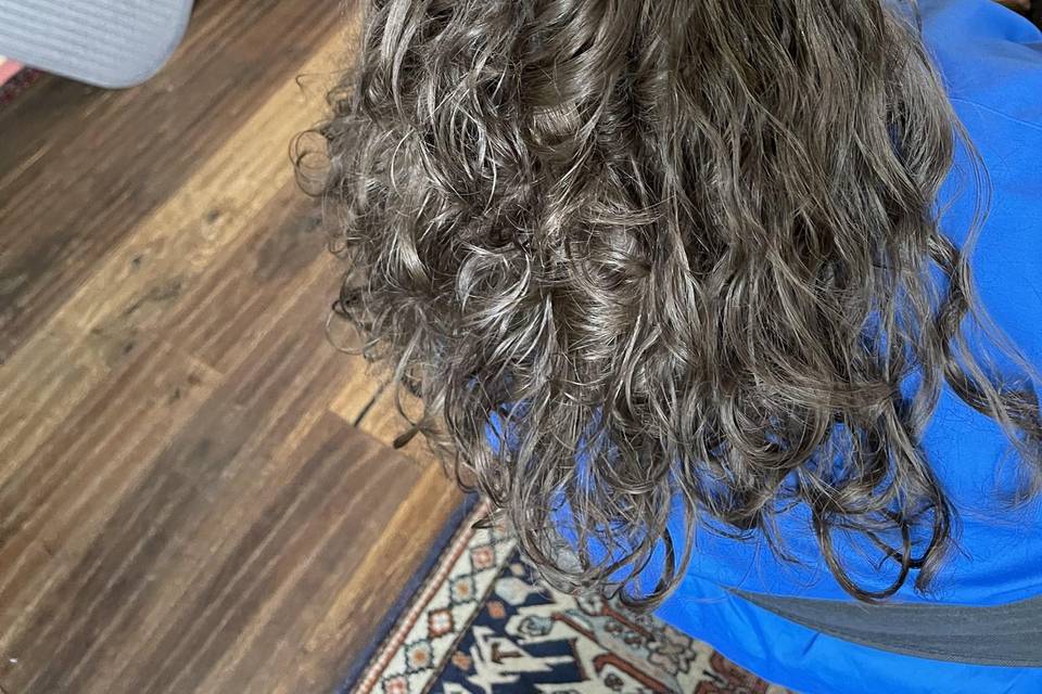 Half up with curls