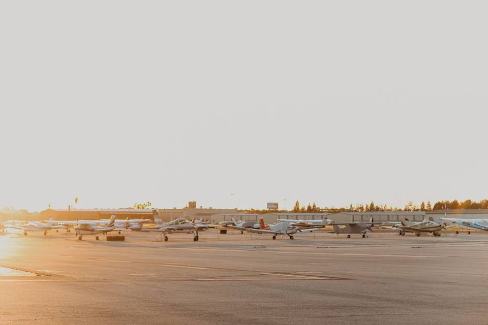 Airplanes on tarmac