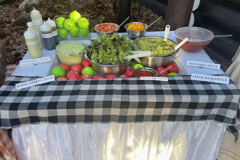 Fall Mixed Greens Salad Table