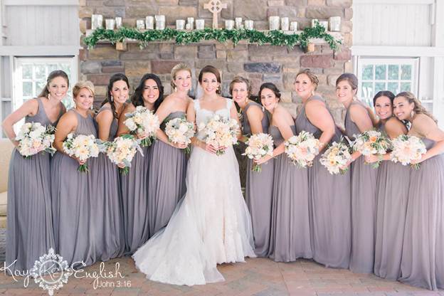 Beautiful bride and bridesmaids