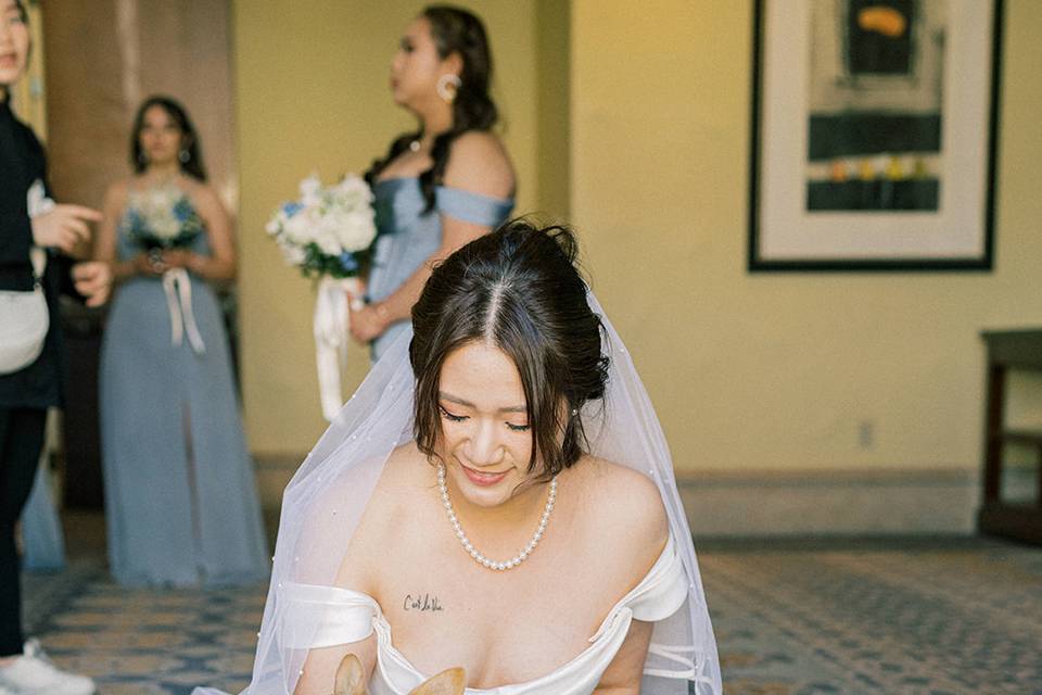 BRIDE WITH HER FUR BABIES
