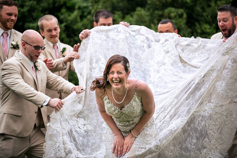 Goofing with the bride