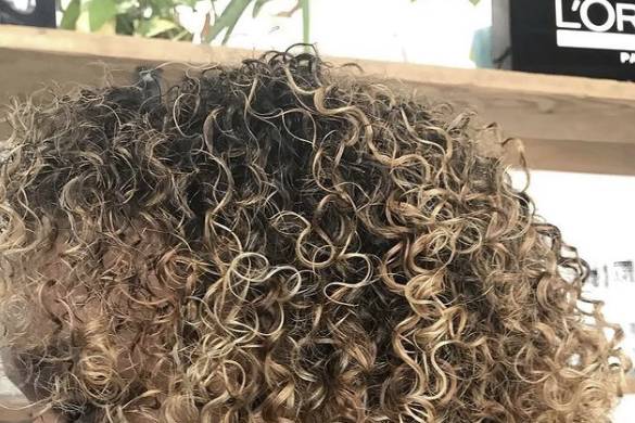 Blonde Balayage on Curly Hair