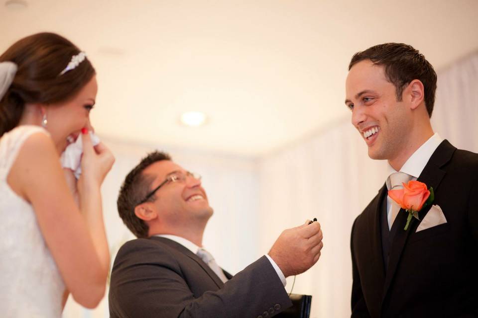 Laughter at the ceremony