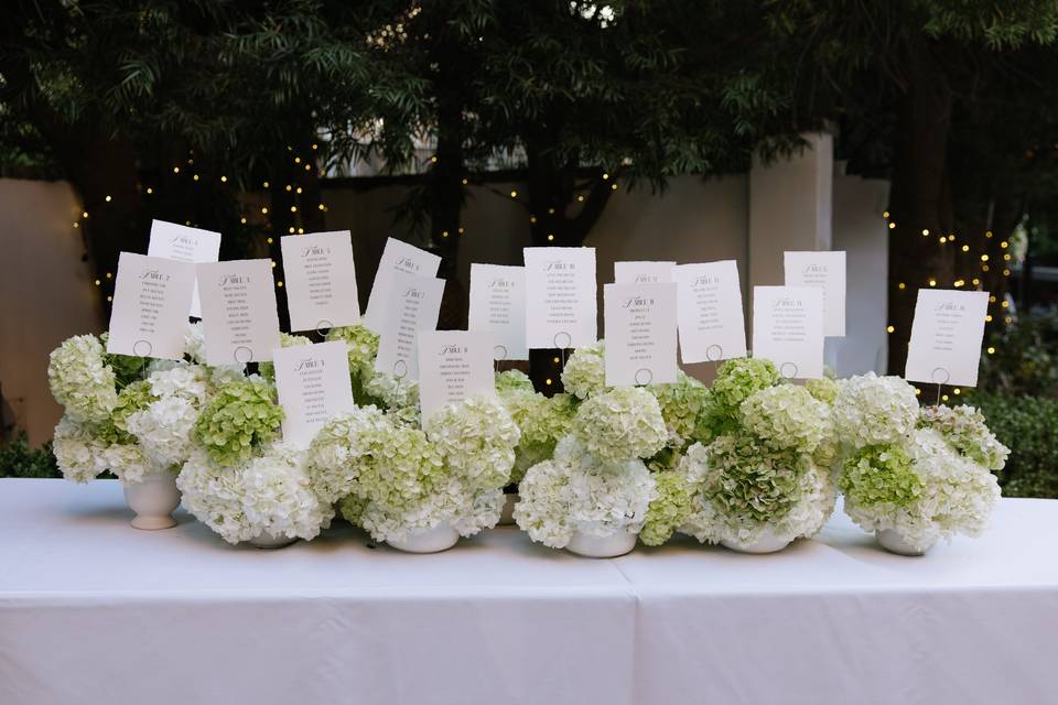 Seating chart decor
