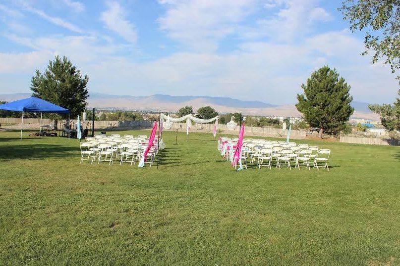 Outdoor wedding ceremony