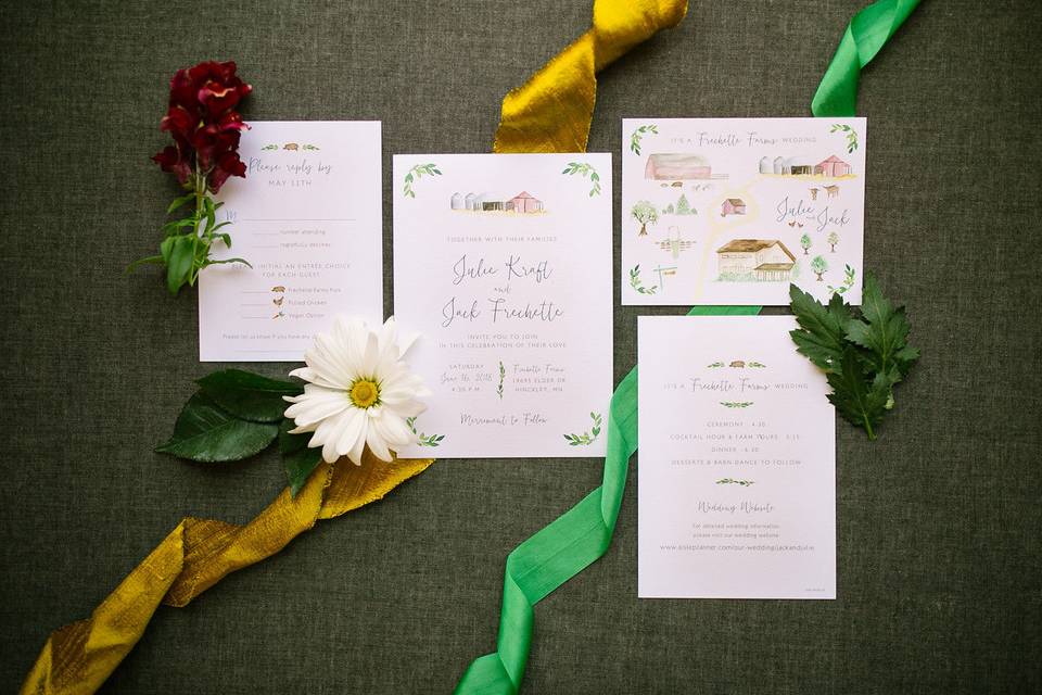 Watercolor Farm Invitation