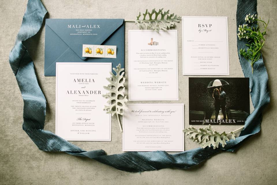 Classic Blue Invitation