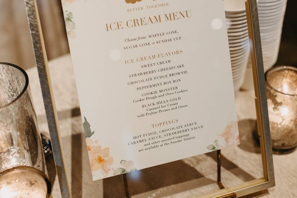 Ice Cream Buffet Sign