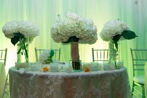 Table setup with centerpiece