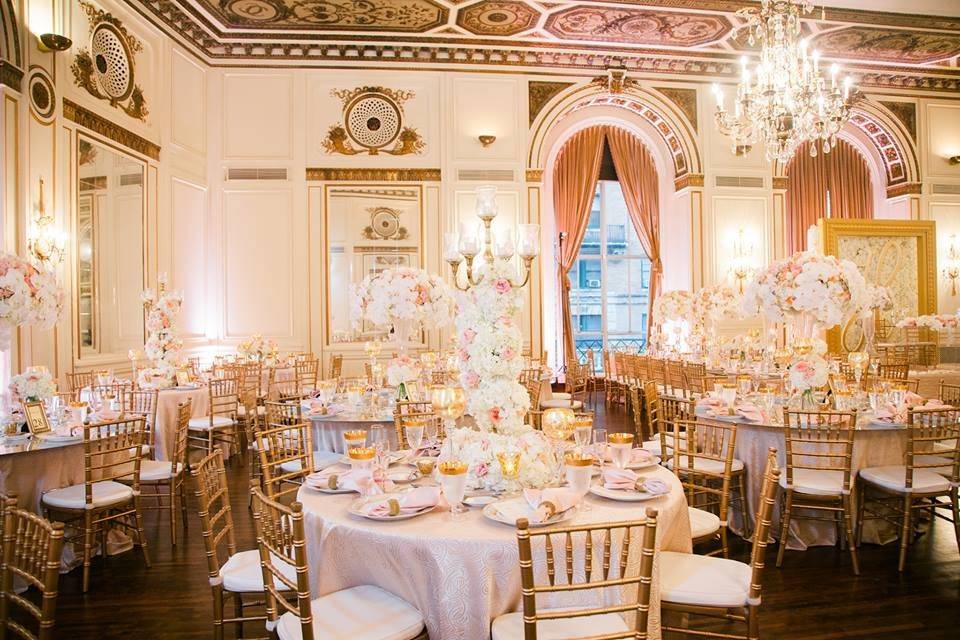 Table setup with centerpiece